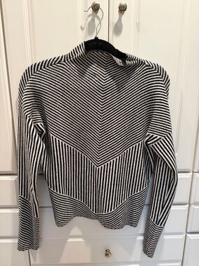 Cynthia Rowley Black and White Striped Knit Sweater